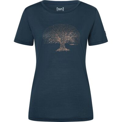 super.natural Women's Tree Of Knowledge Tee Blueberry/copper M super.natural Women's Tree Of Knowledge Tee Blueberry/copper M