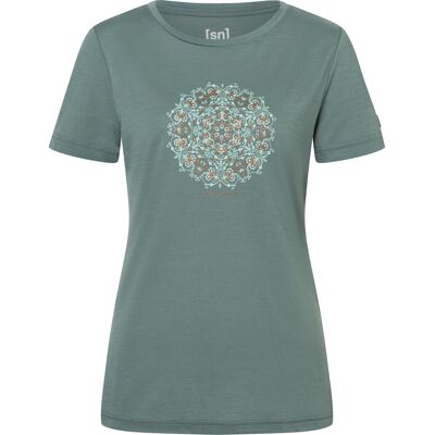 super.natural Women's Ornament Tee Balsam Green/light Jade/copper M super.natural Women's Ornament Tee Balsam Green/light Jade/copper M