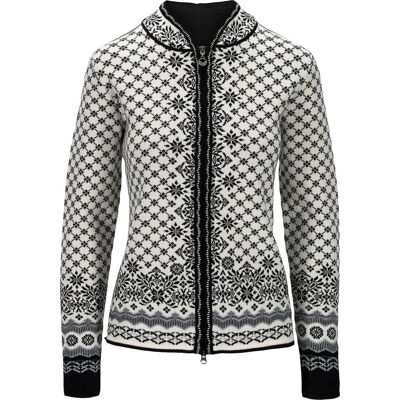 Dale of Norway Women's Solfrid Jacket Off White Black Schiefer Grau L Dale of Norway Women's Solfrid Jacket Off White Black Schiefer Grau L