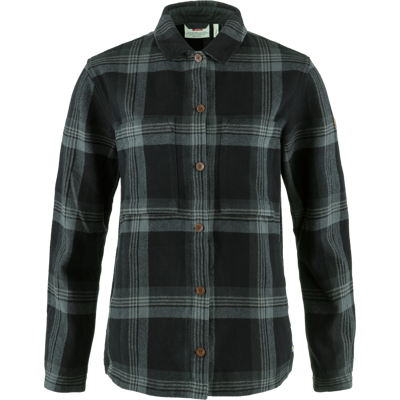 Fjällräven Women's Singi Flannel Overshirt Black-Iron Grey M Fjällräven Women's Singi Flannel Overshirt Black-Iron Grey M