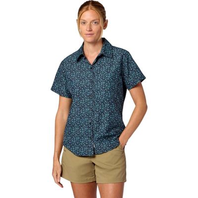Marmot Women's Airexchange Upf 40 Novelty Short Sleeve Shirt Blackened Gardener Art L Marmot Women's Airexchange Upf 40 Novelty Short Sleeve Shirt Blackened Gardener Art L