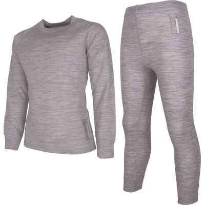 Lindberg Juniors' Merino Set Grey Melange 110 Lindberg Juniors' Merino Set Grey Melange 110