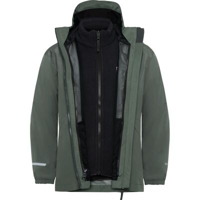 Jack Wolfskin Kids' Iceland 3-in-1 Jacket Slate Green / Slate Green 140 Jack Wolfskin Kids' Iceland 3-in-1 Jacket Slate Green / Slate Green 140
