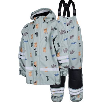 Lindberg Kids' Vattholma Rain Set Green/grey 110 Lindberg Kids' Vattholma Rain Set Green/grey 110