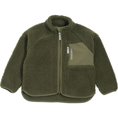 Viking Kids' Playtime Pile Midlayer Jacket Olive 98 Viking Kids' Playtime Pile Midlayer Jacket Olive 98