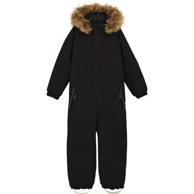 Color Kids Kids' Coverall With Fake Fur Black 134 Color Kids Kids' Coverall With Fake Fur Black 134