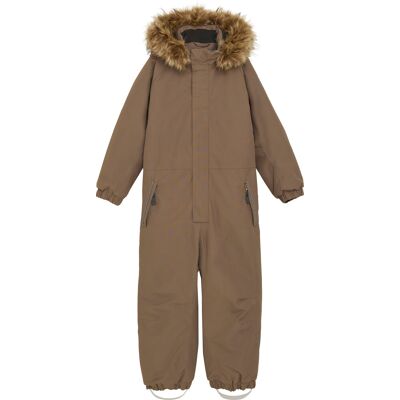 Color Kids Kids' Coverall With Fake Fur Fossil 98 Color Kids Kids' Coverall With Fake Fur Fossil 98