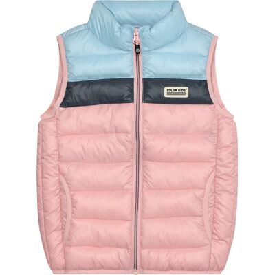 Color Kids Kids' Waistcoat Quilted Colorblock Bridal Rose 134 Color Kids Kids' Waistcoat Quilted Colorblock Bridal Rose 134