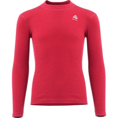 Aclima Warmwool Shirt Crew Neck Children Jester Red/Beige Melange 130 Aclima Warmwool Shirt Crew Neck Children Jester Red/Beige Melange 130