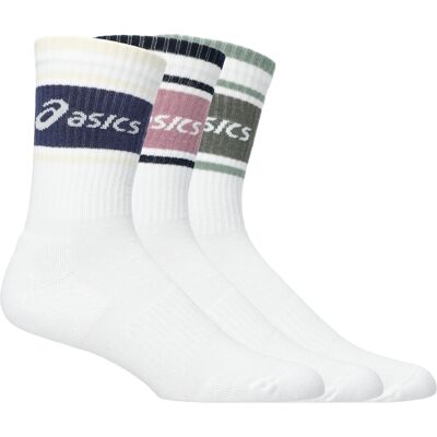 Asics 3 Pack Logo Crew Sock Monument Blue/indigo Fog/rubble Red IV (47-49) Asics 3 Pack Logo Crew Sock Monument Blue/indigo Fog/rubble Red IV (47-49)