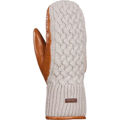 Kombi Women's Ariana Leather and Knit Mittens Moonstone L Kombi Women's Ariana Leather and Knit Mittens Moonstone L