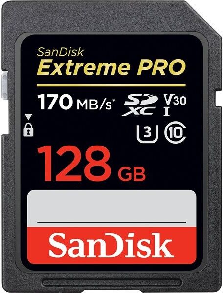SanDisk 128GB SanDisk Extreme Pro SDXC Class 10 UHS-I U3 V30 A2 170/90MB/s SanDisk 128GB SanDisk Extreme Pro SDXC Class 10 UHS-I U3 V30 A2 170/90MB/s