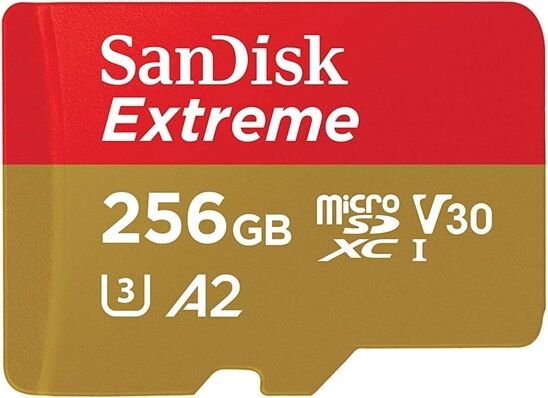 SanDisk Extreme MicroSDXC V30 U3 4K 160 MB/s 256GB SanDisk Extreme MicroSDXC V30 U3 4K 160 MB/s 256GB