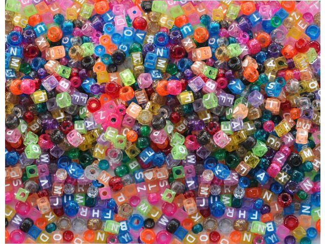 Plastpärlor ABC, med stora hål, 1000/fp Plastpärlor ABC, med stora hål, 1000/fp