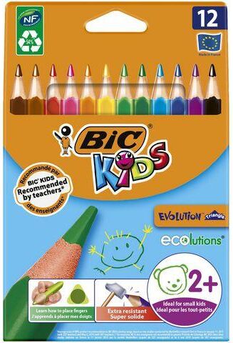 Färgpenna BIC Kids Evolution Triangel, 12 färger Färgpenna BIC Kids Evolution Triangel, 12 färger