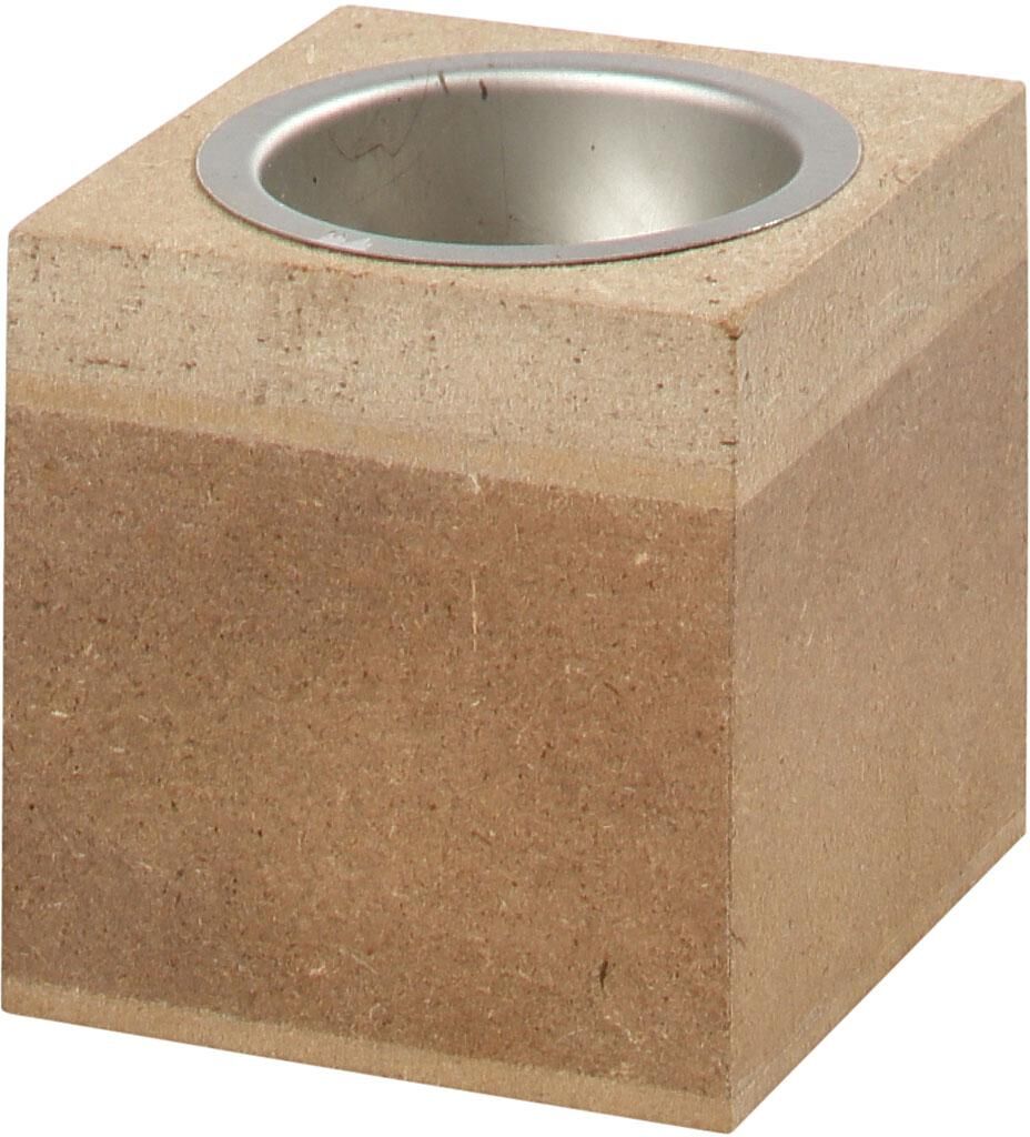 Värmeljusstake MDF 6x6x6cm Värmeljusstake MDF 6x6x6cm