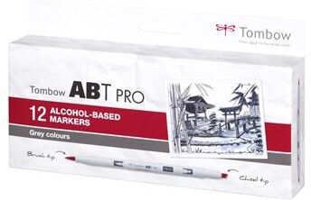 Tombow alkohol märkpenna ABT PRO Dual Brush 12P-3 grå (12) Tombow alkohol märkpenna ABT PRO Dual Brush 12P-3 grå (12)