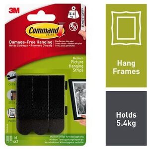 Command Medium Black Picture Hanging Strips 17201BLK