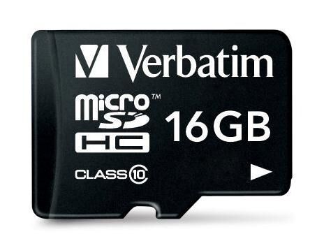 Micro SDHC Card 16GB Class 10 w/adaptor