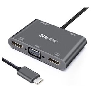 USB-C Dock 2xHDMI+1xVGA+USB+PD