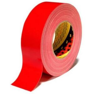 Tejp Textil Plastbelagd Röd, 25mm x 50m