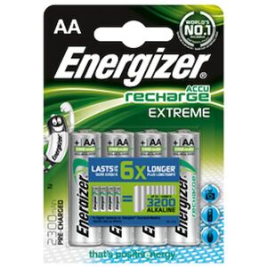 Batteri Energizer Recharge AA Extreme, 4/fp