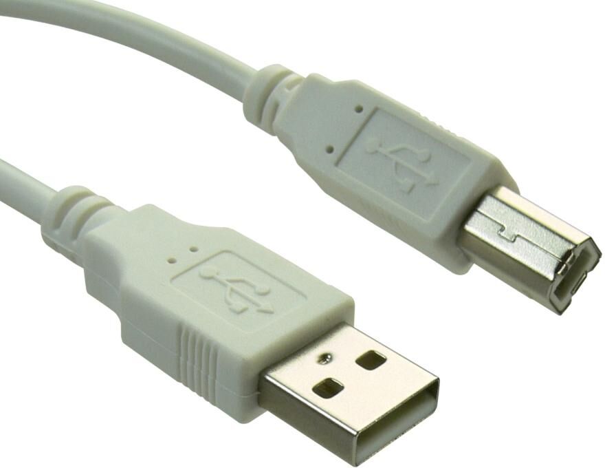 SAVER USB 2.0 A-B Cable, White (2m)