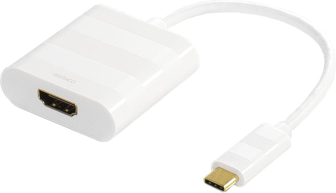 Adapter USB-C - HDMI 0,2m vit Adapter USB-C - HDMI 0,2m vit