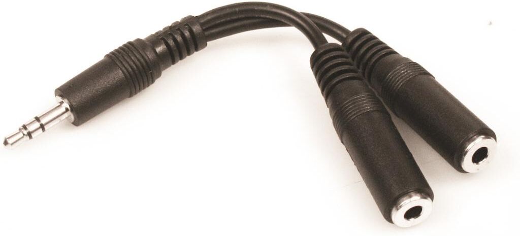 MiniJack Splitter 1-2, Black MiniJack Splitter 1-2, Black
