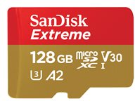 SanDisk Extreme - Flash-minneskort - 128 GB - A2 / Video Class