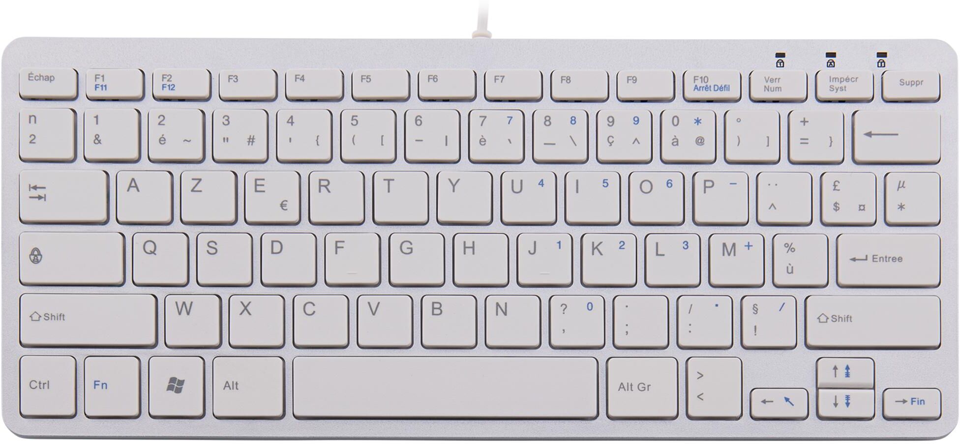 R-Go Compact Keyboard, AZERTY (FR), white, wired