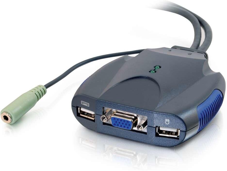 C2G TruLink 2-Port VGA and USB Micro KVM with Audio - Omkopplare C2G TruLink 2-Port VGA and USB Micro KVM with Audio - Omkopplare