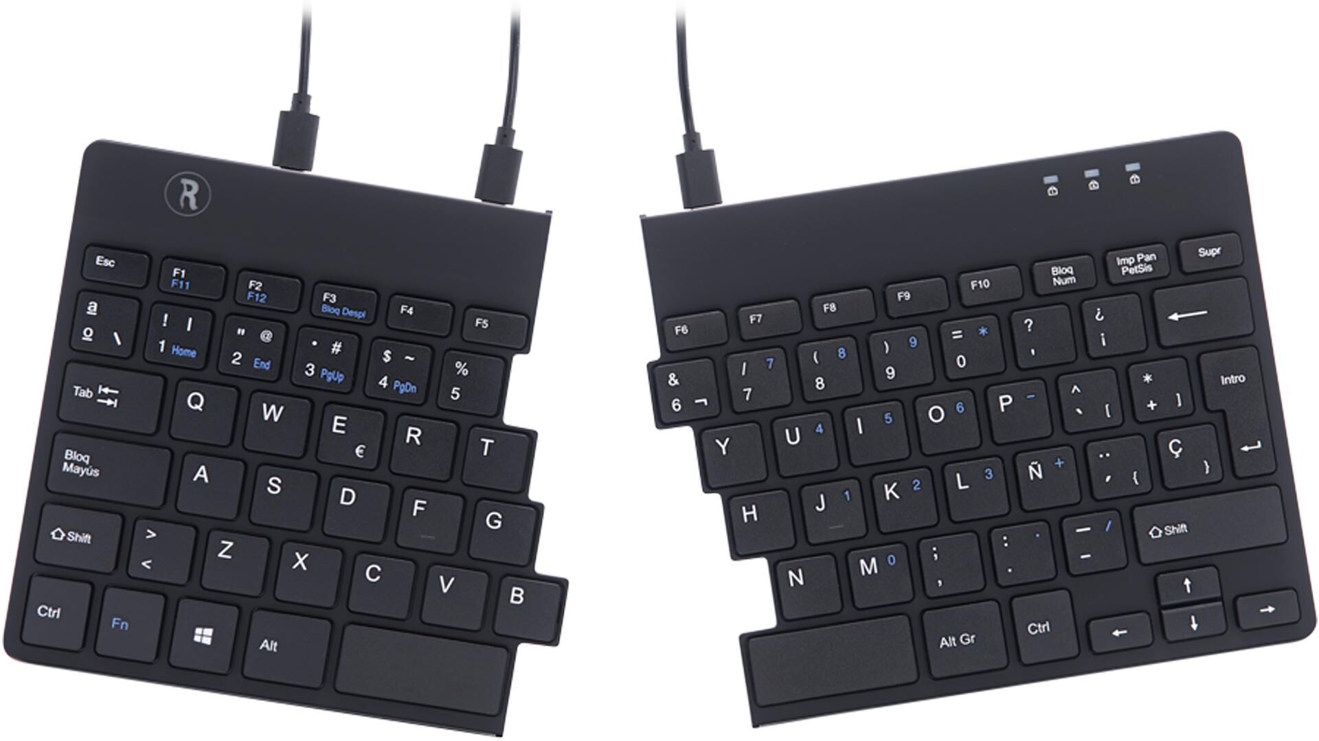 R-Go Split Ergonomic Keyboard, QWERTY (IT), black, wired