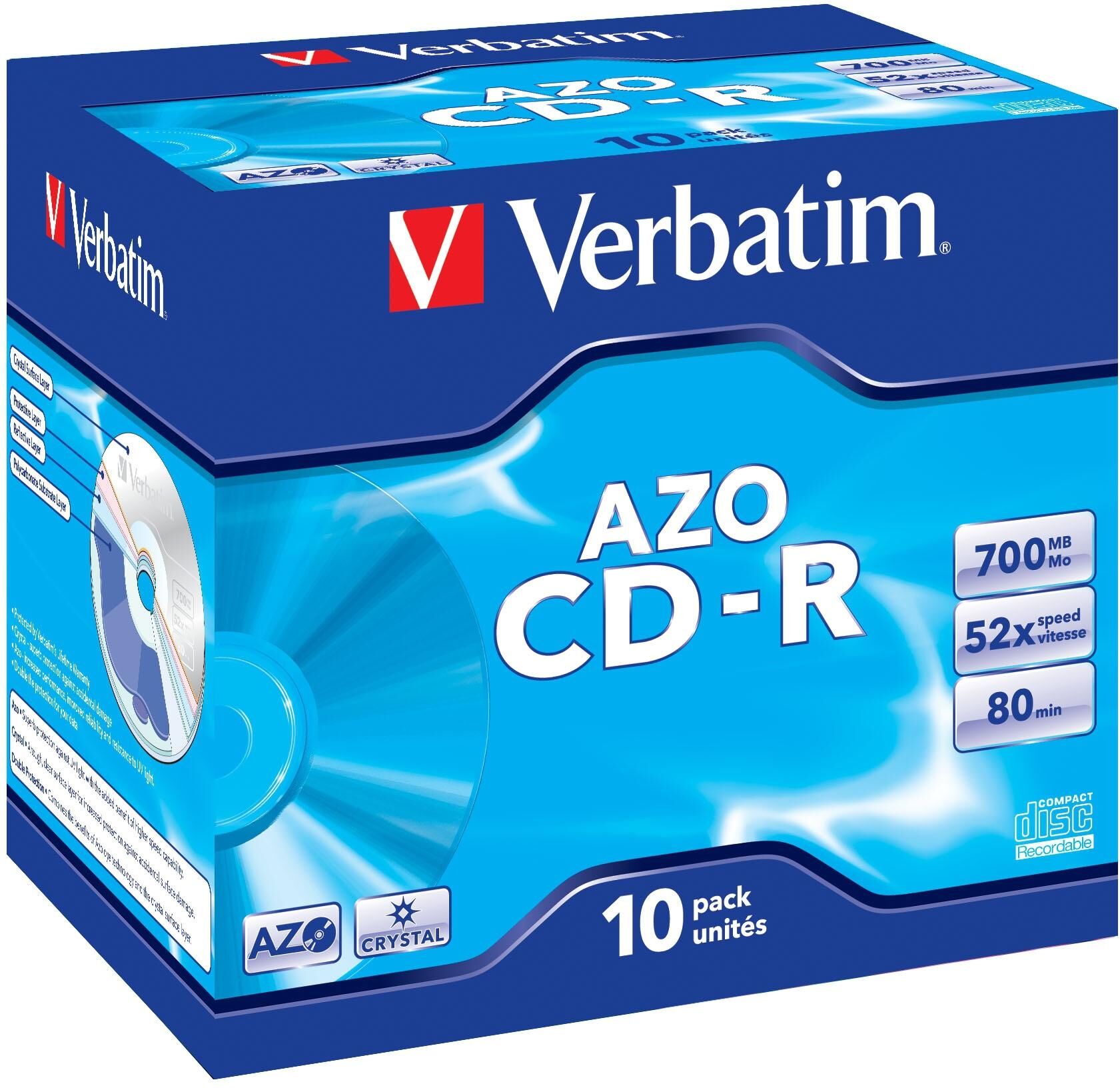 Verbatim CD-R Verbatim Jewelcase, 700Mb, 10/fp Verbatim CD-R Verbatim Jewelcase, 700Mb, 10/fp