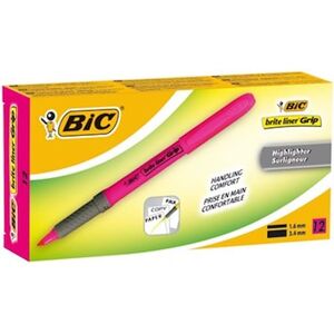 Överstrykningspenna Bic Brite Liner Grip rosa 12st