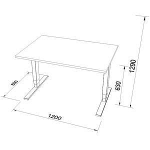 Paket Pro höj/sänk 1800x800 mm björk/svart