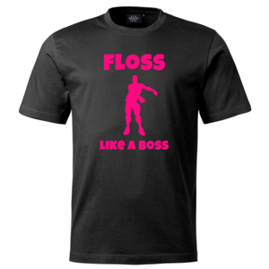 T-shirt Floss Like A Boss Neonrosa   Barn/Baby100clSvart Svart