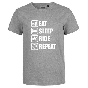 Eat Sleep Ride Repeat T-shirt   Barn104/110clGråmelerad Gråmelerad