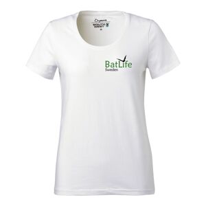 Ekologisk T-shirt Stretch BatLife Logo VB   Dam   BatLife SwedenMVit Vit