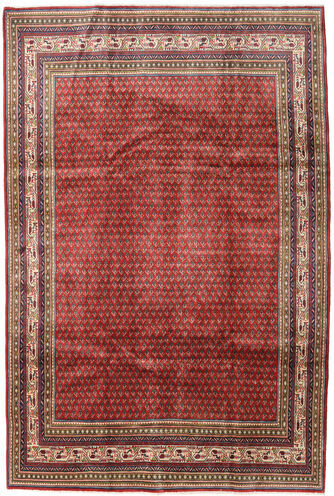 Handknuten. Ursprung: Persia / Iran 209X314 Orientalisk Sarough Mir Matta Mörkröd/Mörkbrun (Ull, Persien/Iran)