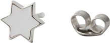 Design Letters Earring Stud Enamel Star Silver Design Letters Earring Stud Enamel Star Silver