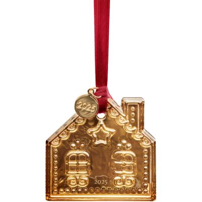 Annual Ornament Ginger Bread House Gold, 2025 - Orrefors Annual Ornament Ginger Bread House Gold, 2025 - Orrefors