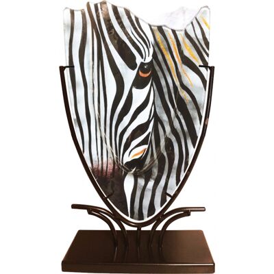 Glasvas Zebra & Smidesställning H 47,5cm - Benjamin Glasvas Zebra & Smidesställning H 47,5cm - Benjamin
