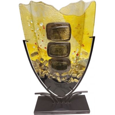 Glasvas Tre Stenar & Smidesställning H 47,5cm - Benjamin Glasvas Tre Stenar & Smidesställning H 47,5cm - Benjamin