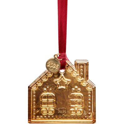 Annual Ornament Ginger Bread House Gold, 2025 - Orrefors Annual Ornament Ginger Bread House Gold, 2025 - Orrefors