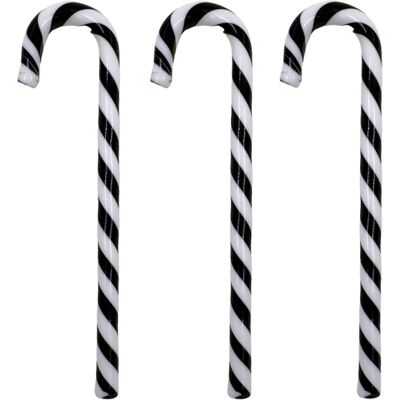 Polka Candy Cane Svart/vit, 3-Pack - Kosta Boda Polka Candy Cane Svart/vit, 3-Pack - Kosta Boda