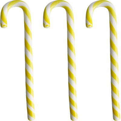 Polka Candy Cane Gul/vit, 3-Pack - Kosta Boda Polka Candy Cane Gul/vit, 3-Pack - Kosta Boda