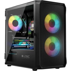 Logic PORTOS Mini Tower chassi ARGB med Tempered glass Black (NY)