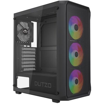 Dutzo C321 Midi Tower-chassi med sida i härdat glas och ARGB Dutzo C321 Midi Tower-chassi med sida i härdat glas och ARGB