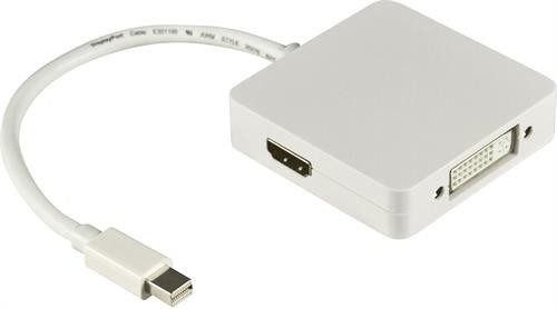 Deltaco MiniDisplayPort till DP/DVI/HDMI-adapter med ljud Deltaco MiniDisplayPort till DP/DVI/HDMI-adapter med ljud